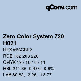 カラーコード: Zero Color System 720 - H021 | qconv.com