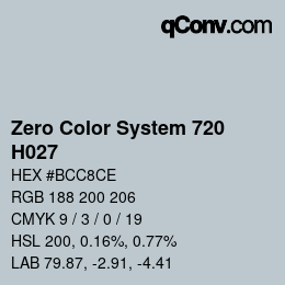 Código de color: Zero Color System 720 - H027 | qconv.com