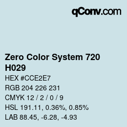Farbcode: Zero Color System 720 - H029 | qconv.com