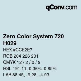 Código de color: Zero Color System 720 - H029 | qconv.com