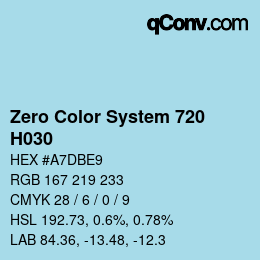 Farbcode: Zero Color System 720 - H030 | qconv.com