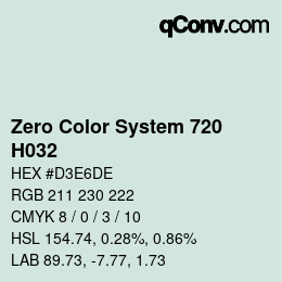 カラーコード: Zero Color System 720 - H032 | qconv.com