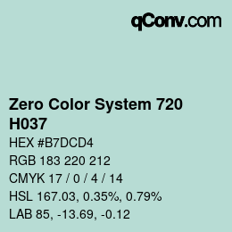 Code couleur: Zero Color System 720 - H037 | qconv.com