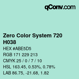 Código de color: Zero Color System 720 - H038 | qconv.com