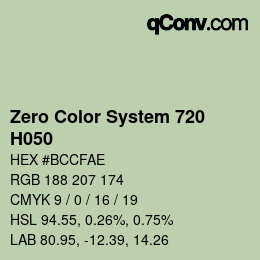 カラーコード: Zero Color System 720 - H050 | qconv.com