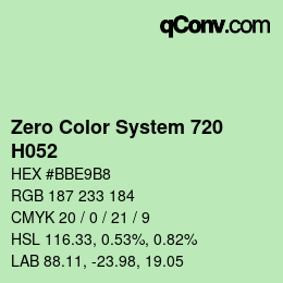 Farbcode: Zero Color System 720 - H052 | qconv.com