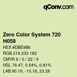 Color code: Zero Color System 720 - H058 | qconv.com