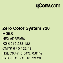 カラーコード: Zero Color System 720 - H058 | qconv.com