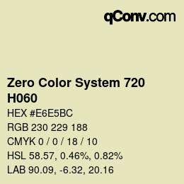Código de color: Zero Color System 720 - H060 | qconv.com