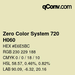 カラーコード: Zero Color System 720 - H060 | qconv.com