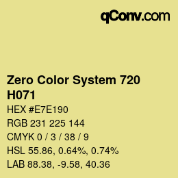Farbcode: Zero Color System 720 - H071 | qconv.com