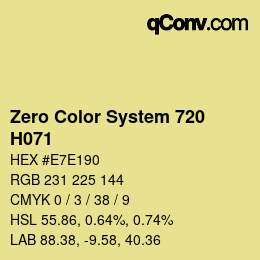 Color code: Zero Color System 720 - H071 | qconv.com