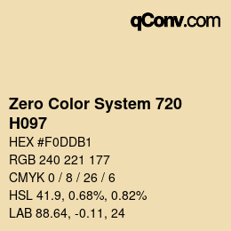 Color code: Zero Color System 720 - H097 | qconv.com
