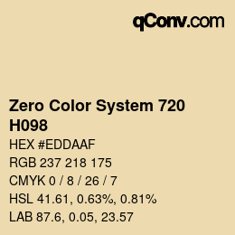 カラーコード: Zero Color System 720 - H098 | qconv.com
