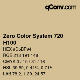 Color code: Zero Color System 720 - H100 | qconv.com