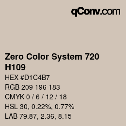 Farbcode: Zero Color System 720 - H109 | qconv.com