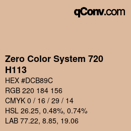 Color code: Zero Color System 720 - H113 | qconv.com