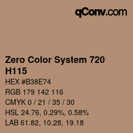 Code couleur: Zero Color System 720 - H115 | qconv.com
