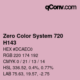 カラーコード: Zero Color System 720 - H143 | qconv.com