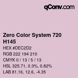 Farbcode: Zero Color System 720 - H145 | qconv.com