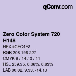 カラーコード: Zero Color System 720 - H148 | qconv.com