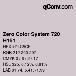 Color code: Zero Color System 720 - H151 | qconv.com