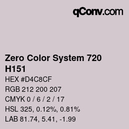 Código de color: Zero Color System 720 - H151 | qconv.com