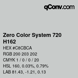 Código de color: Zero Color System 720 - H162 | qconv.com