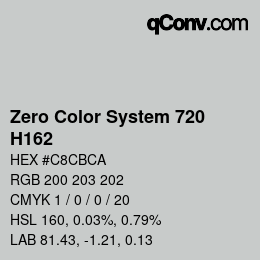 カラーコード: Zero Color System 720 - H162 | qconv.com