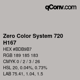 Color code: Zero Color System 720 - H167 | qconv.com