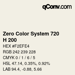 Code couleur: Zero Color System 720 - H 200 | qconv.com