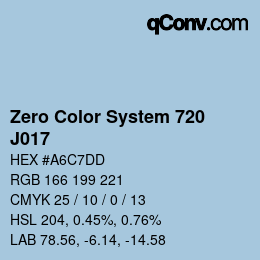 Farbcode: Zero Color System 720 - J017 | qconv.com