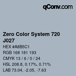Code couleur: Zero Color System 720 - J027 | qconv.com