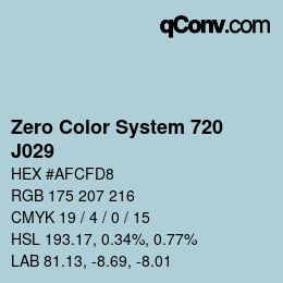 Farbcode: Zero Color System 720 - J029 | qconv.com
