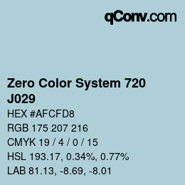 カラーコード: Zero Color System 720 - J029 | qconv.com