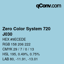 Code couleur: Zero Color System 720 - J030 | qconv.com