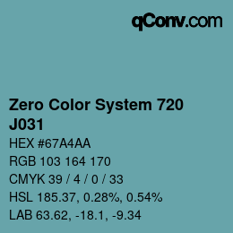 Code couleur: Zero Color System 720 - J031 | qconv.com