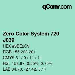 Color code: Zero Color System 720 - J039 | qconv.com