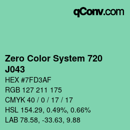 Color code: Zero Color System 720 - J043 | qconv.com