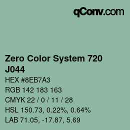 カラーコード: Zero Color System 720 - J044 | qconv.com