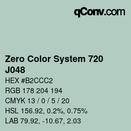 Color code: Zero Color System 720 - J048 | qconv.com