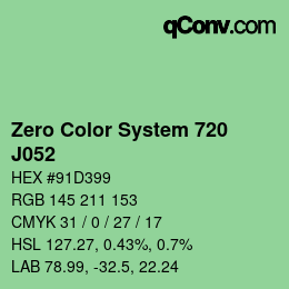 Farbcode: Zero Color System 720 - J052 | qconv.com