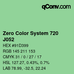 カラーコード: Zero Color System 720 - J052 | qconv.com