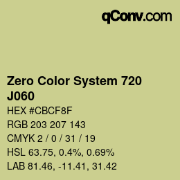 Color code: Zero Color System 720 - J060 | qconv.com