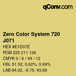 Code couleur: Zero Color System 720 - J071 | qconv.com