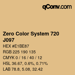 Code couleur: Zero Color System 720 - J097 | qconv.com