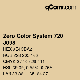 カラーコード: Zero Color System 720 - J098 | qconv.com