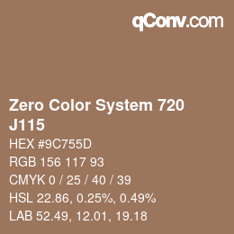 Code couleur: Zero Color System 720 - J115 | qconv.com