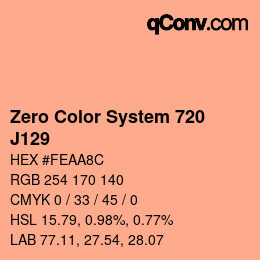 Code couleur: Zero Color System 720 - J129 | qconv.com