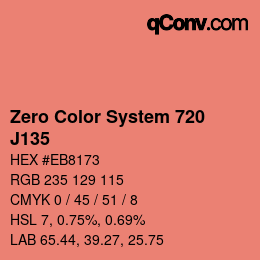 カラーコード: Zero Color System 720 - J135 | qconv.com